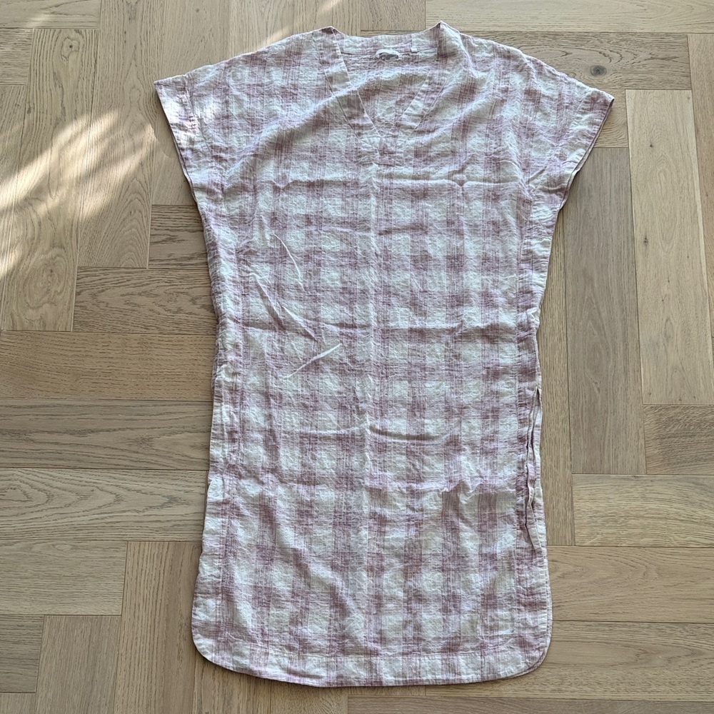 Beige and Pink Textured Fabric Kaftan